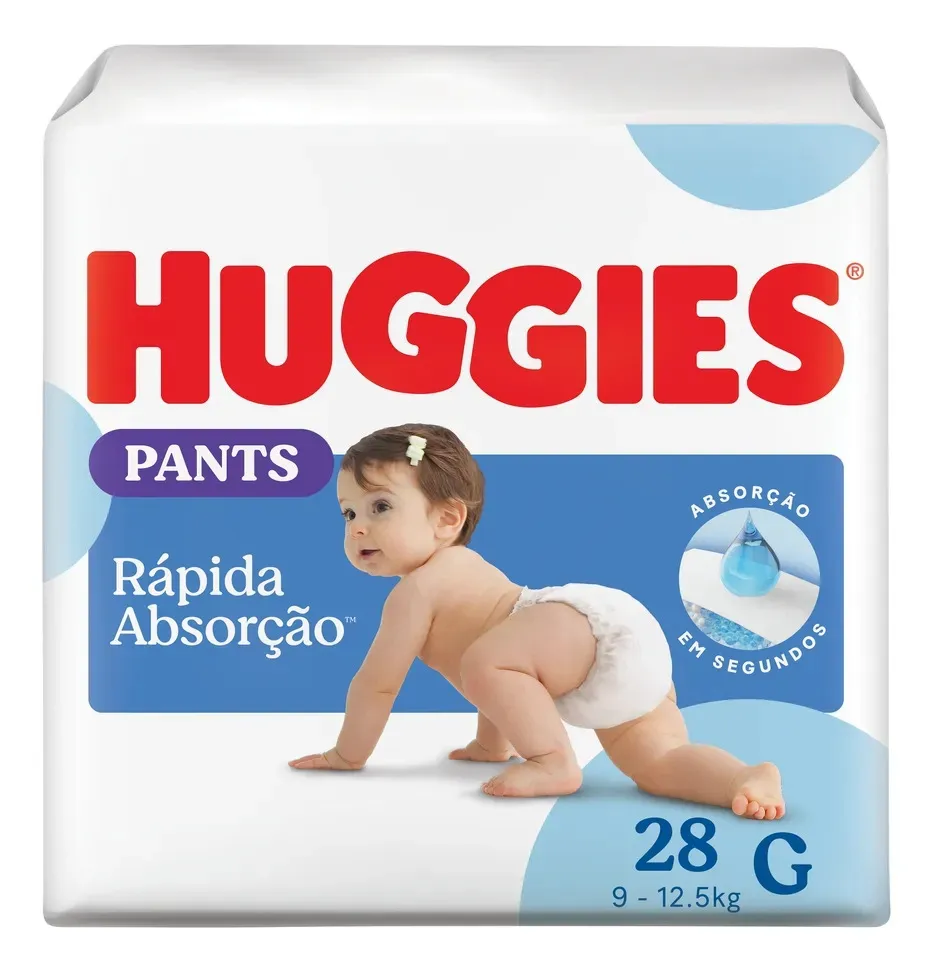 Huggies Fralda Pants Roupinha Rápida Absorção G - 28 Unidades