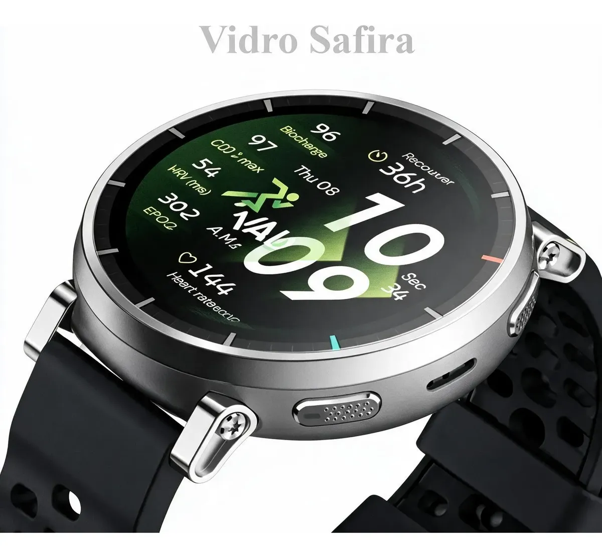 Smartwatch Amazfit Active 3 Premium 2026 Gps Bateria 12 Dia Apex Silver Prata Mesh Preto Prateado