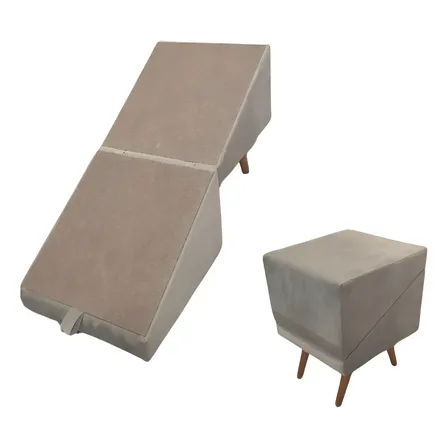 Rampa Escada Pet Antiderrapante Dobrável Bege de 47 cm para Cães e Gatos