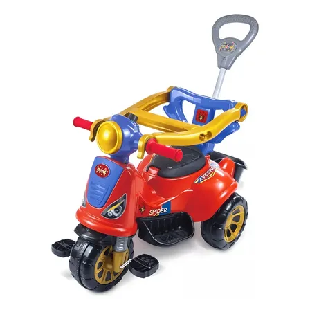 Triciclo Infantil Avespa Spider Motoca Azul com Haste - Maral