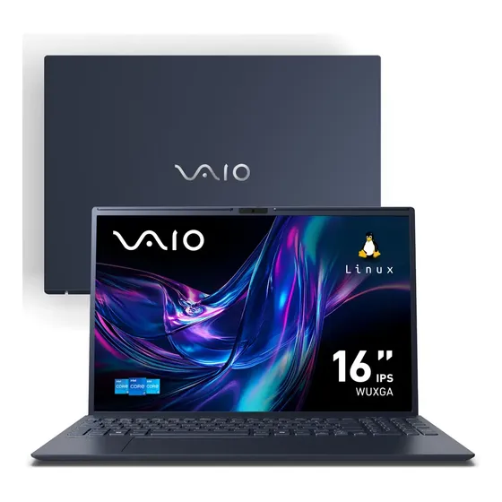 Notebook VAIO FE16 Intel® CoreTM i7-1355U Linux 16GB RAM 512GB SSD 16" IPS WUXGA Antirreflexo - Cinza Grafite