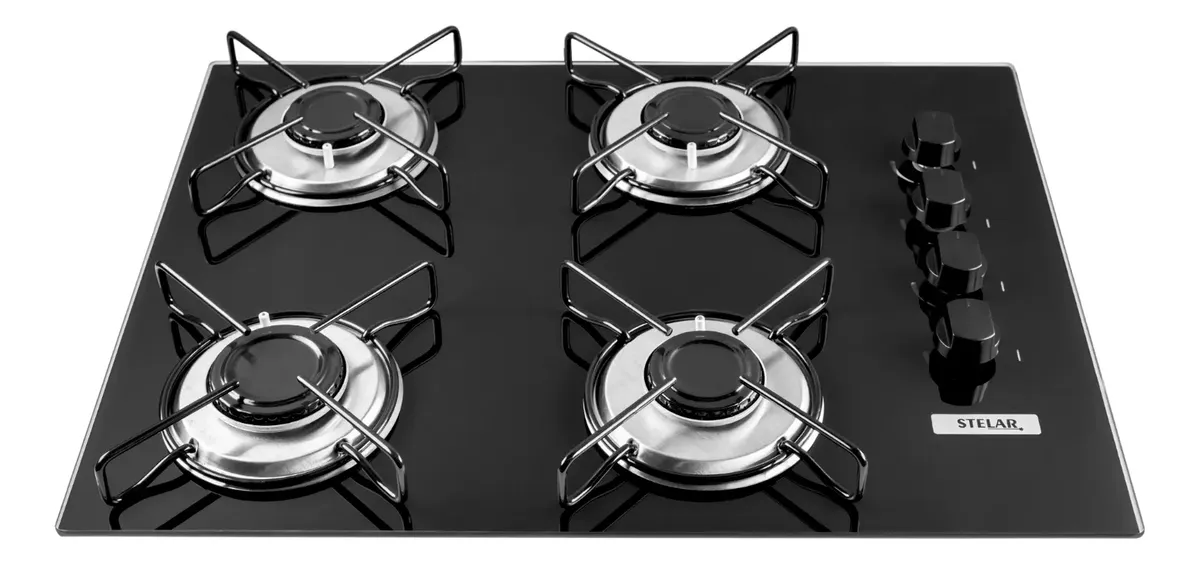 Fogão Cooktop A Gás Natural Gn Nivus 4 Bocas Preto Bivolt Preto 127/220v