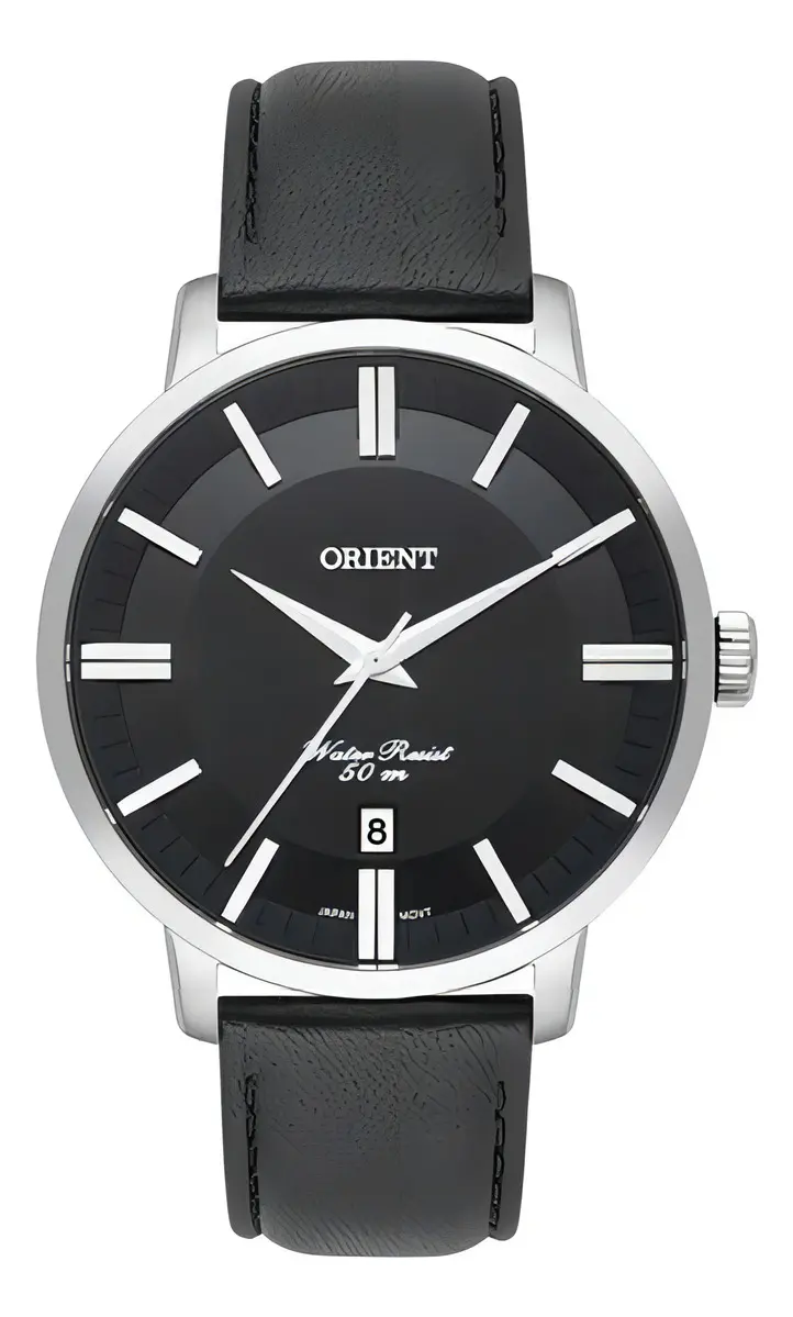 Relógio Masculino Orient MBSC1038 P1PX Aço Inoxidável Couro Preto 5 ATM