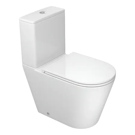 Kit Vaso Sanitário Deca LK Total Clean Branco KP.8820.17 Com Caixa Acoplada Assento Slow Close Descarga Dupla 3/6L Bacia Completa Easy Clean