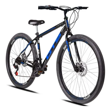 Bicicleta Aro 29 Gts Feel Iron 21 Marchas Freios A Disco Cor Preto/azul Tamanho Do Quadro 17