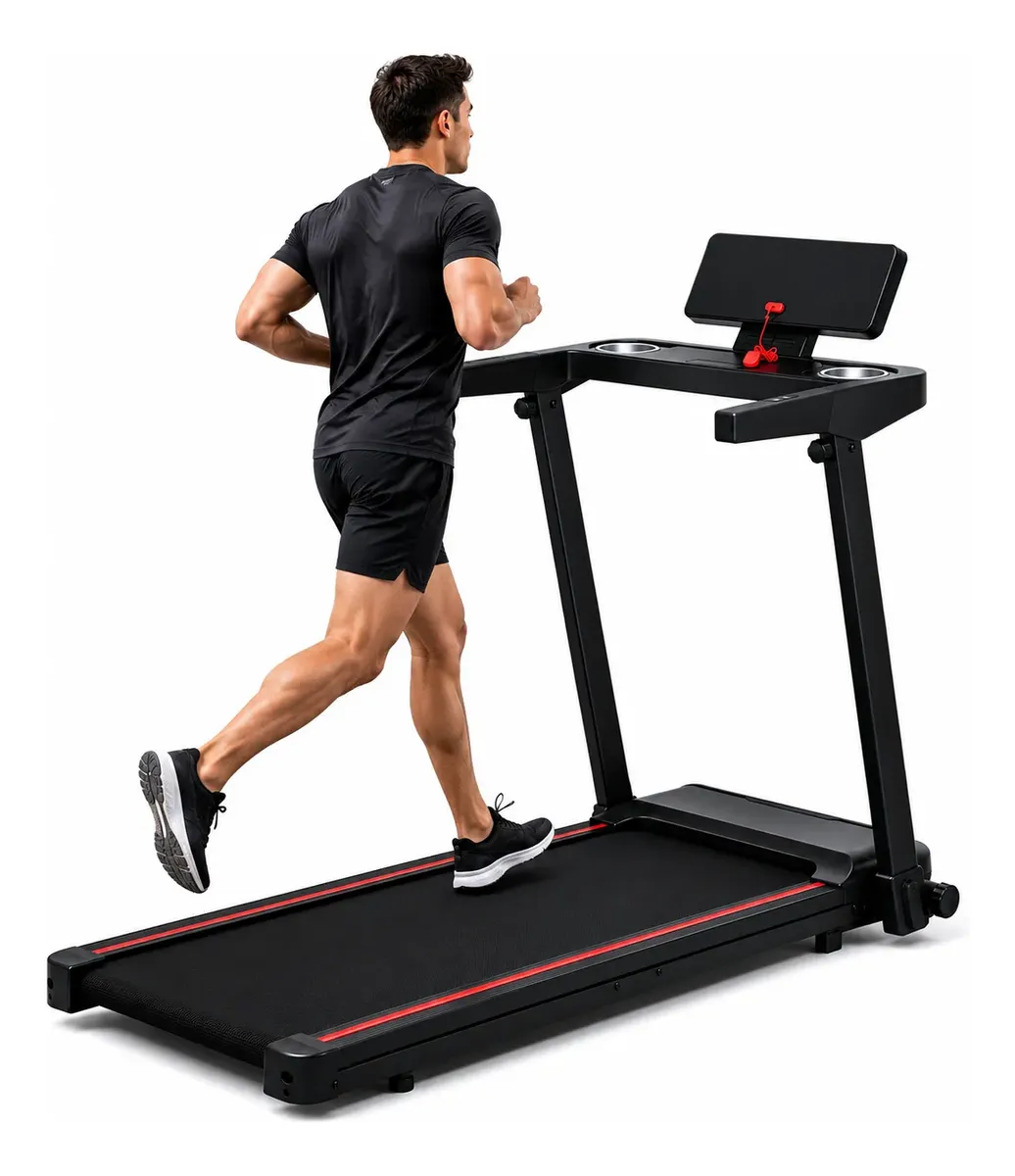 Esteira Elétrica Ergométrica Bivolt 12km Com Painel Digital Preto 127/220v
