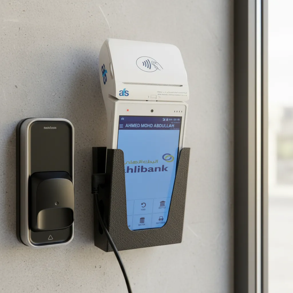 Suporte Maquininha Pos Abs Premium Com Trava Fio Grátis Vivo