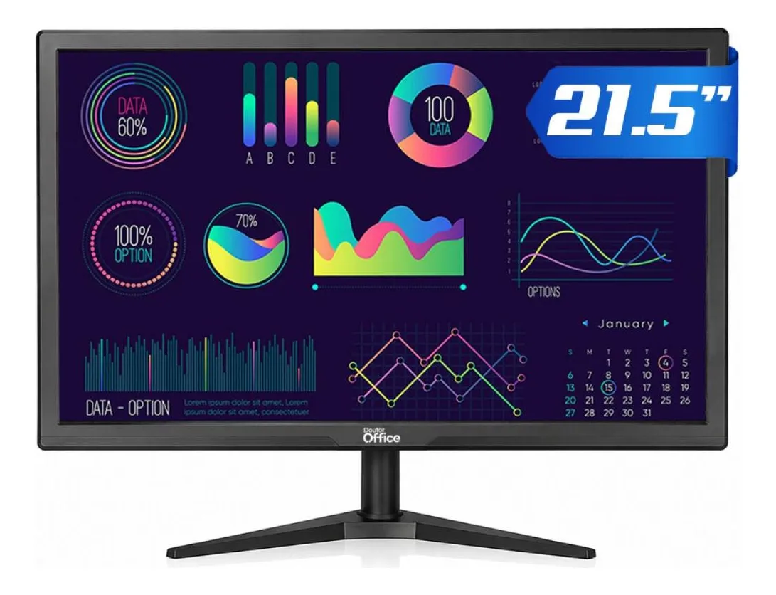 Monitor Dr. Office 21.5 Full Hd 75hz Hdmi Vga Preto