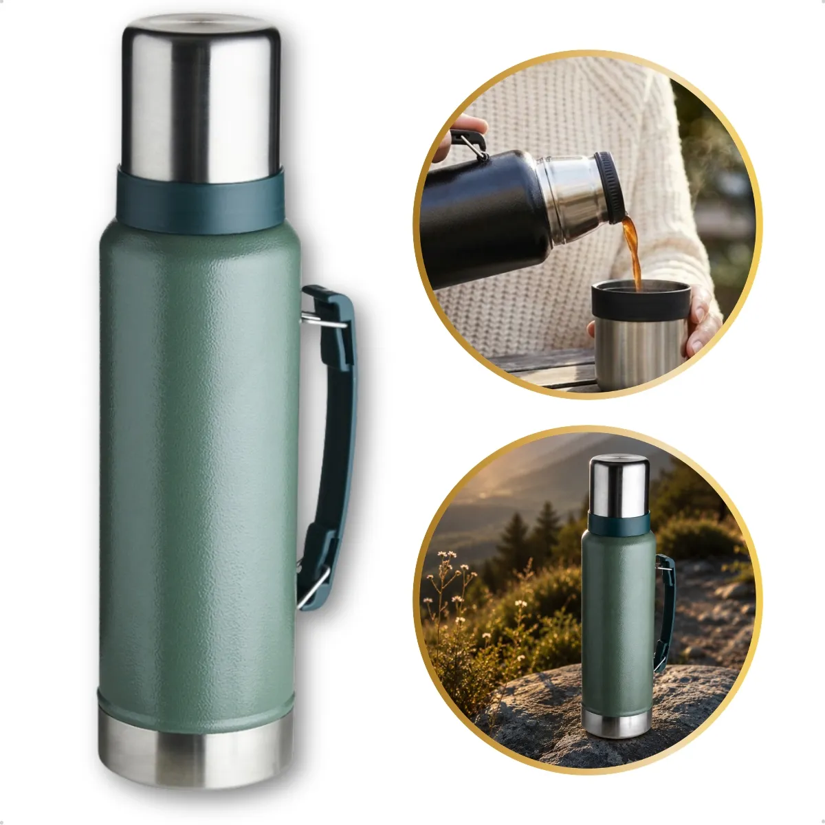 Garrafa Térmica Inox Resistente 1,4l Água Quente Café Chá Verde