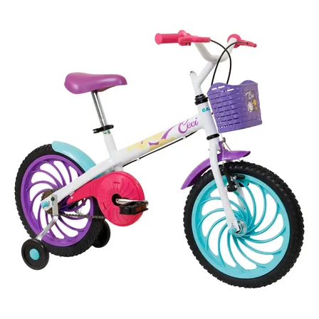 Bicicleta Infantil Caloi Ceci Aro 16 Branca