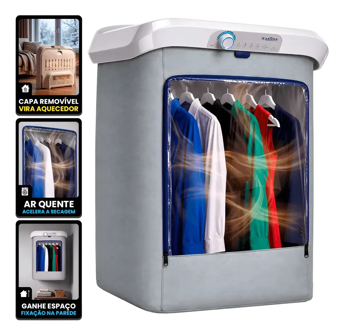 Secadora Elétrica Latina Sr555 10kg Aquecedor Portátil Branco 220v