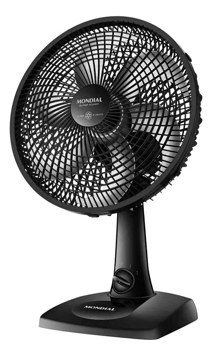 Ventilador De Mesa Preto Super Power 30cm 6 Pás Mondial 127v 110v