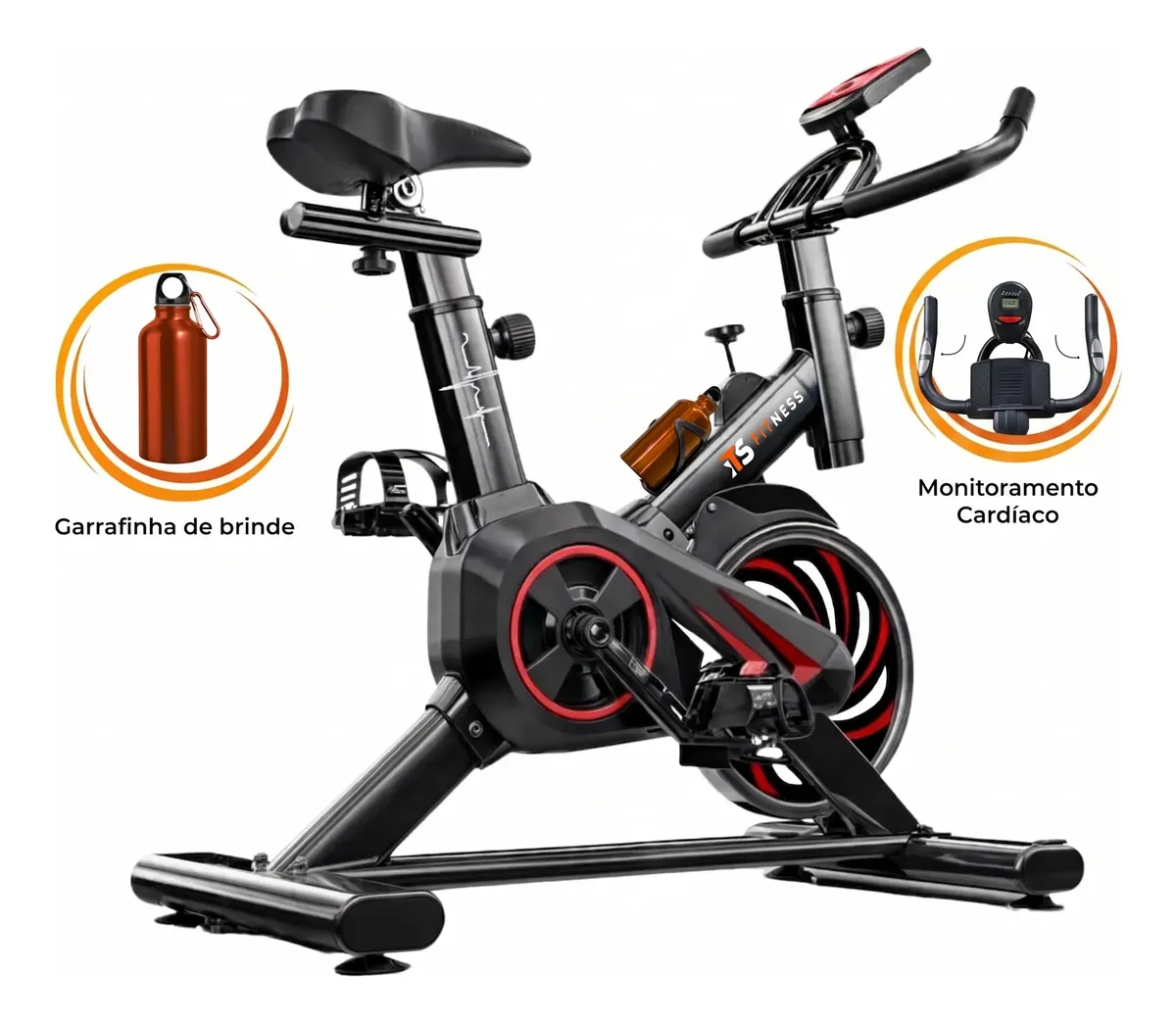 Bicicleta Ergométrica Spinning Bike Ergométrica It's Fitness Bike Preto/vervelho 3v