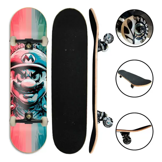 Skate Infantil Completo Para Todas As Idades Até 100kg Rodas Brother