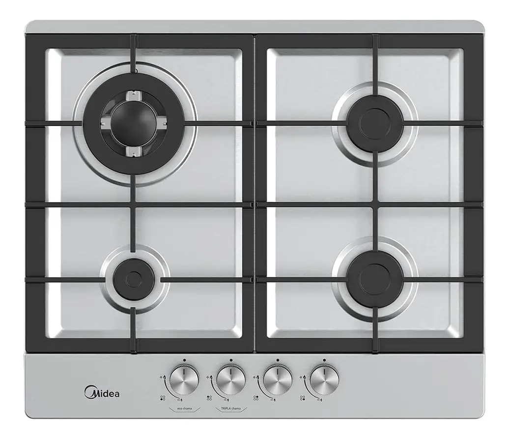 Cooktop CYB4B 4 bocas automático de Inox Midea Bivolt