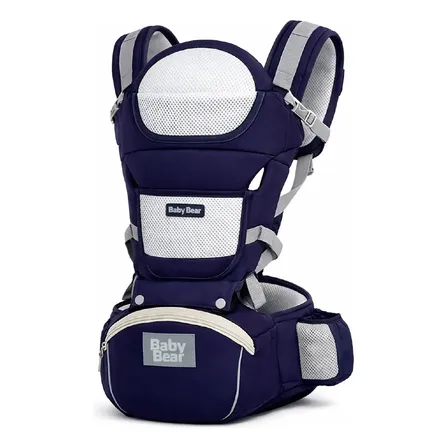 Canguru Ergonômico Baby Bear 12 Posições Azul Marinho Premium 4 em 1