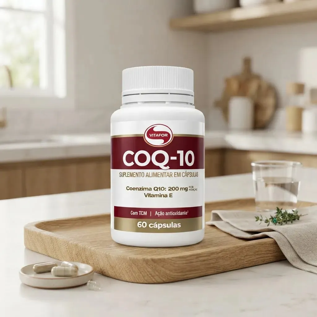 CoQ10 Vitafor Coenzima Q10 200mg em cápsula Sem sabor de 60 un