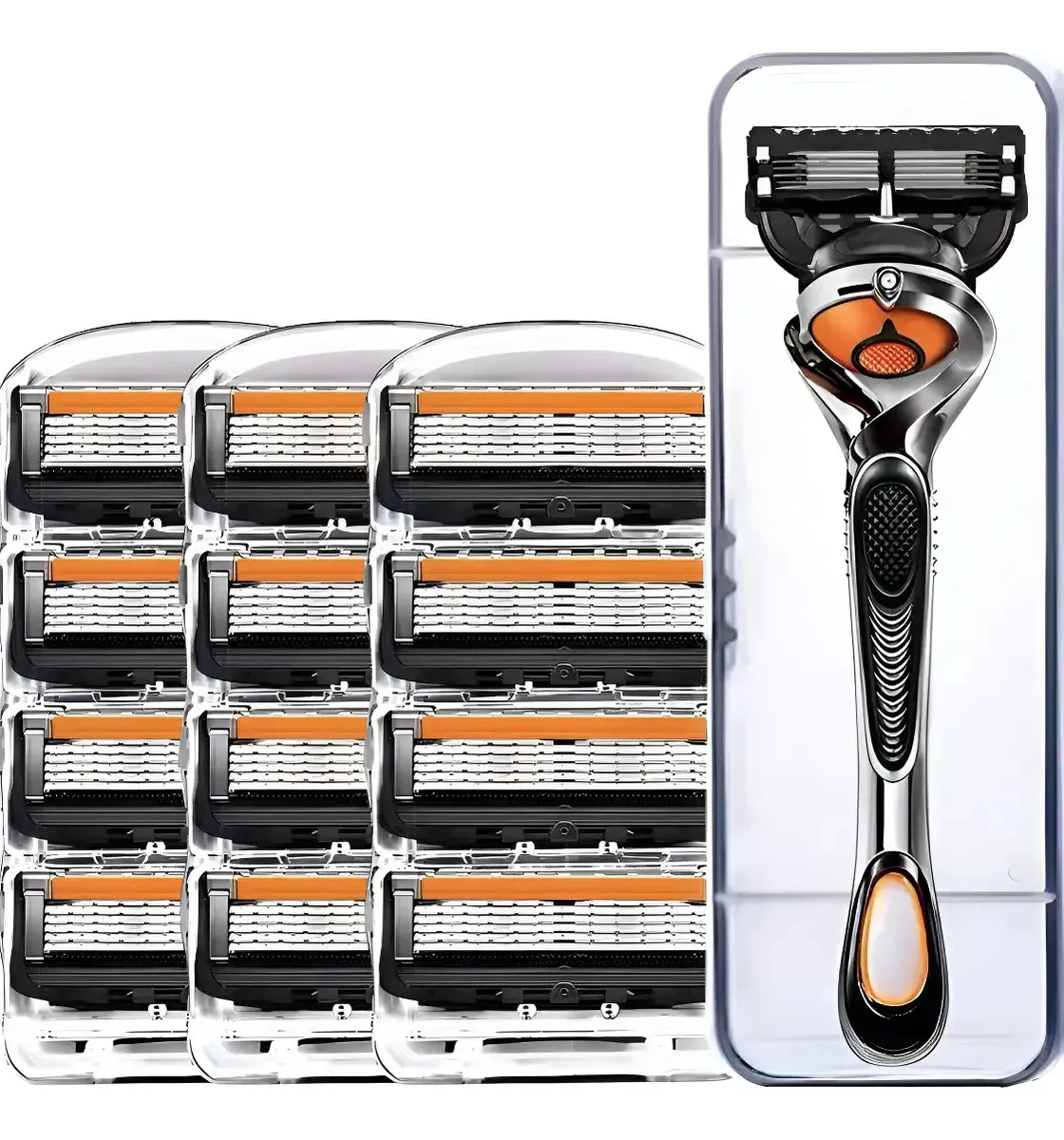 Kit Barbeador Manual Com Cabo Abs + Lâminas Intercambiáveis