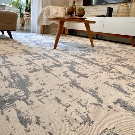 Tapete Sala Boho Bem Viver 2x2.5m Algodão Cinza Lavável