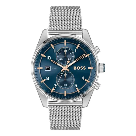 Boss Skytraveller Mens 44mm Relógio De Pulso Cronógrafo De A