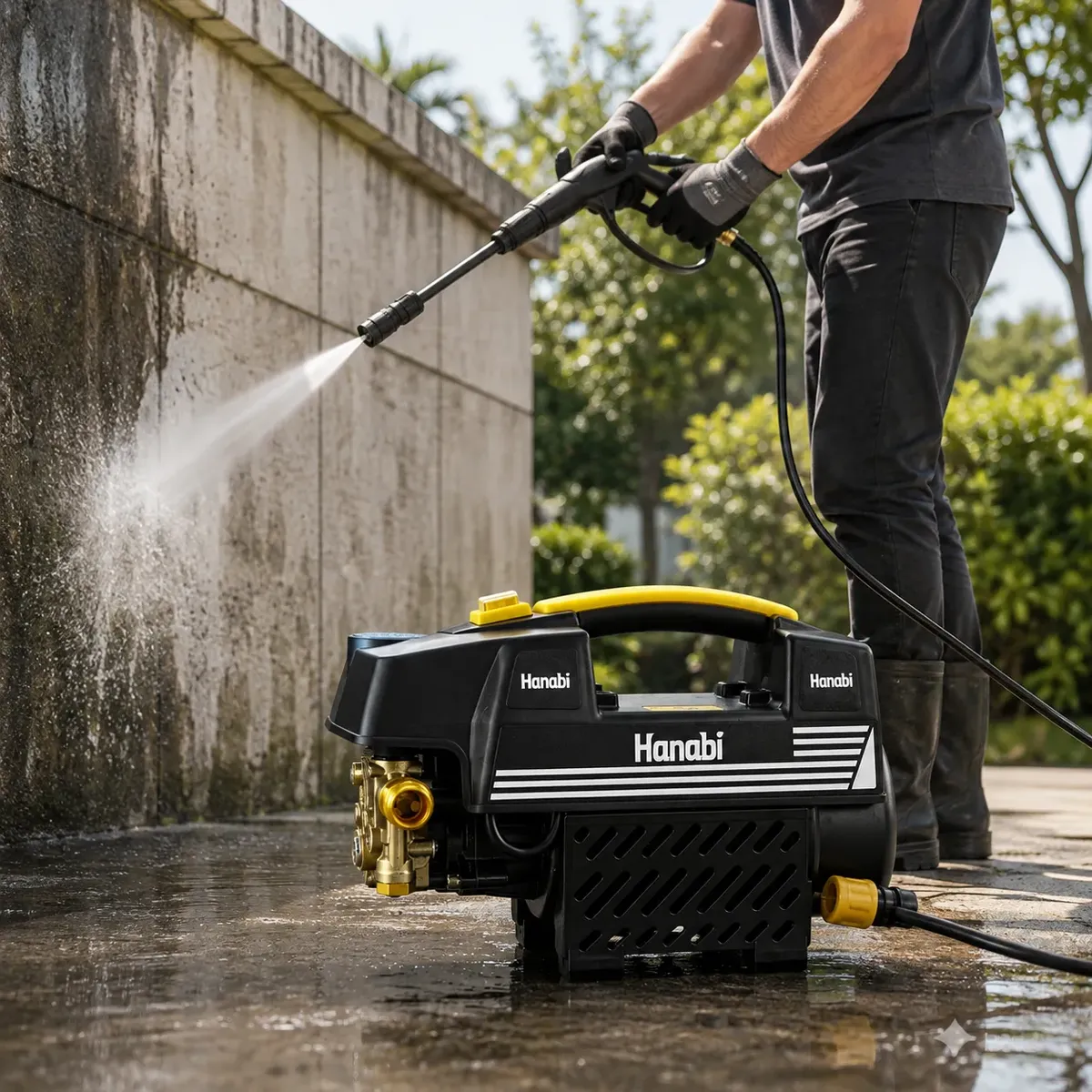 Lavadora De Alta Pressão 1500w 330l/h Hanabi Bico Ajustável Laranja-claro 220v 50hz/60hz