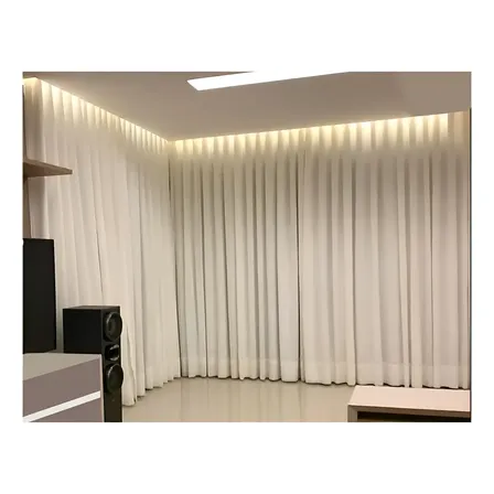 Cortina Gaze De Linho 10m X 2.90m Offwhite Tri. Suisso Wave Offwhite 2.90 Metros