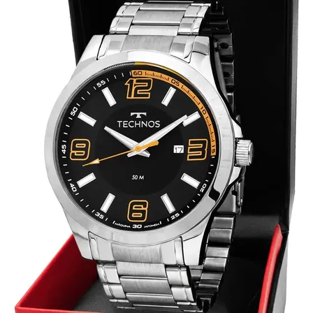 Relógio Technos Masculino Racer Basico Prata - 2115klm/1l
