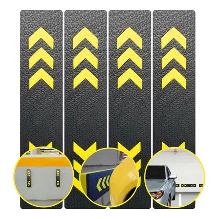Kit 4 Pçs Protetor De Estacionamento Parachoque Garagem Eva Cor Preto/amarelo