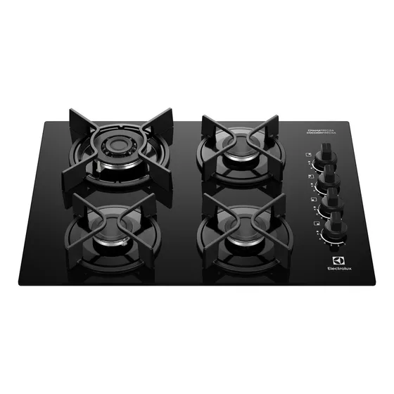 Cooktop 4 Bocas a Gás Electrolux Mesa Vidro Experience Tripla Chama e Grade de Ferro (KE4GC) Bivolt