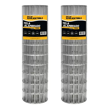 Kit 2x Tela Cerca Soldada Malha 5x10cm Fio 1,60mm 25x1,5m Ttr150 - The Black Tools