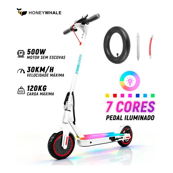 Patinete Elétrico HONEYWHALE S2 Dobrável, Com 500W e 20km de Autonomia