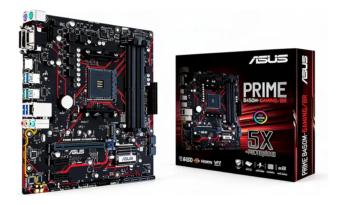 Placa-mãe Asus Prime B450m-gaming Br 90mb17w0-c1bay0 Am4 Preto