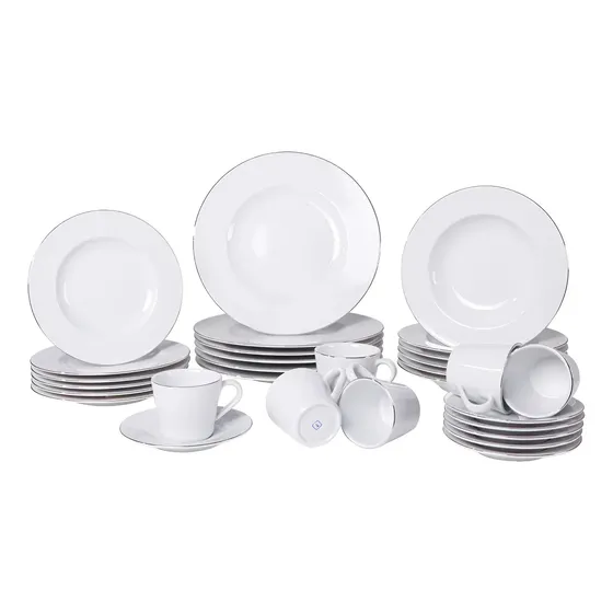 Aparelho De Jantar Tramontina Joana Em Porcelana 30 Peças