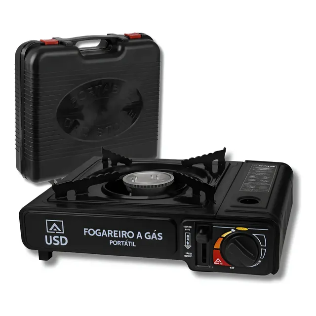 Fogareiro Portátil Usd Camping Acendimento Automático Com Maleta