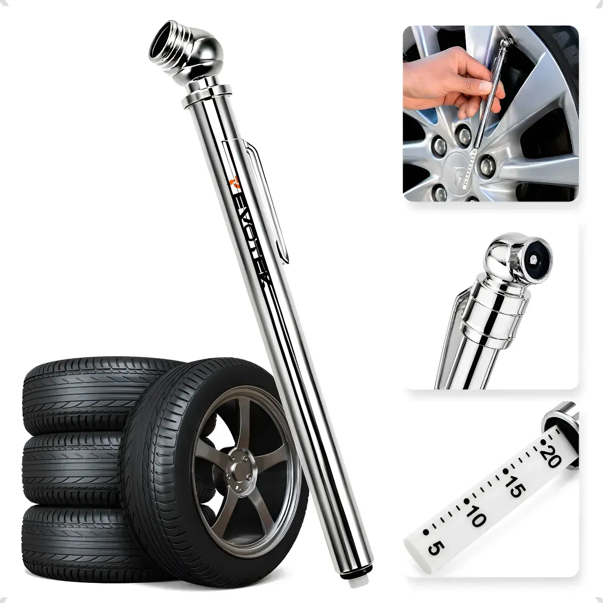 Calibrador Medidor Manual Pressão Tipo Caneta Calibragem De Pneu 50lbs