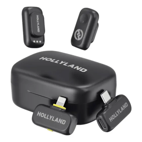 Microfone Sem Fio Lapela Hollyland Lark A1 Profissional Cor Preto