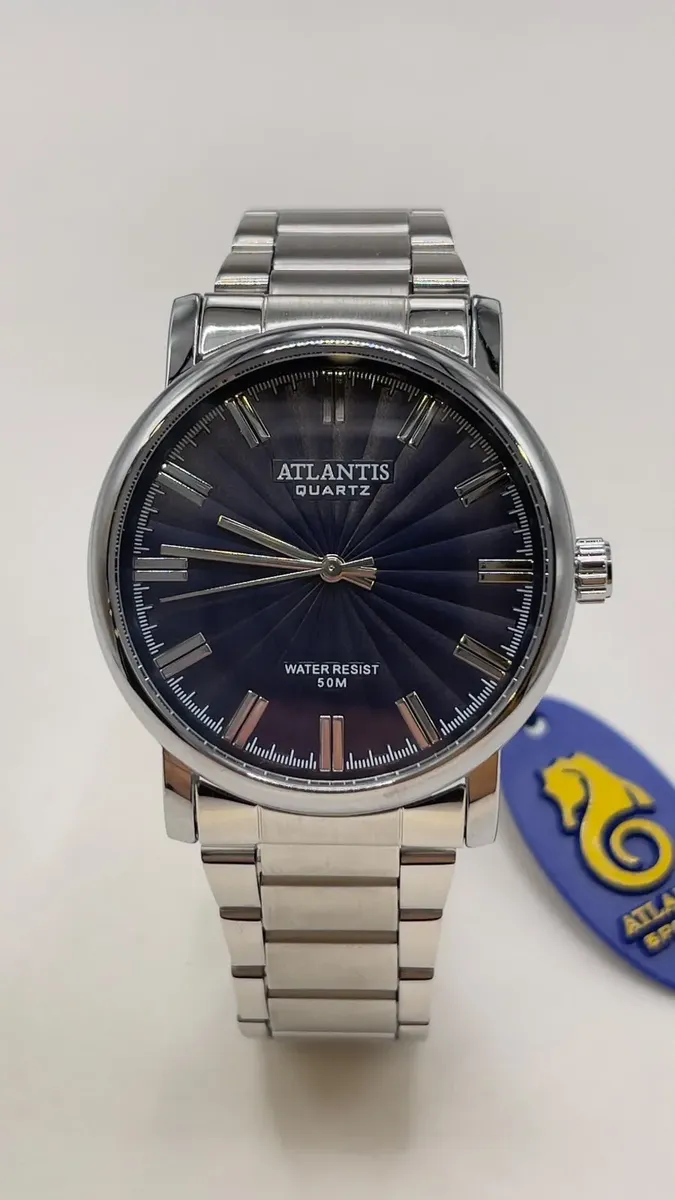 Relógio Atlantis Masculino G2004 Casual 39.1mm Metal 50m Prata Preto