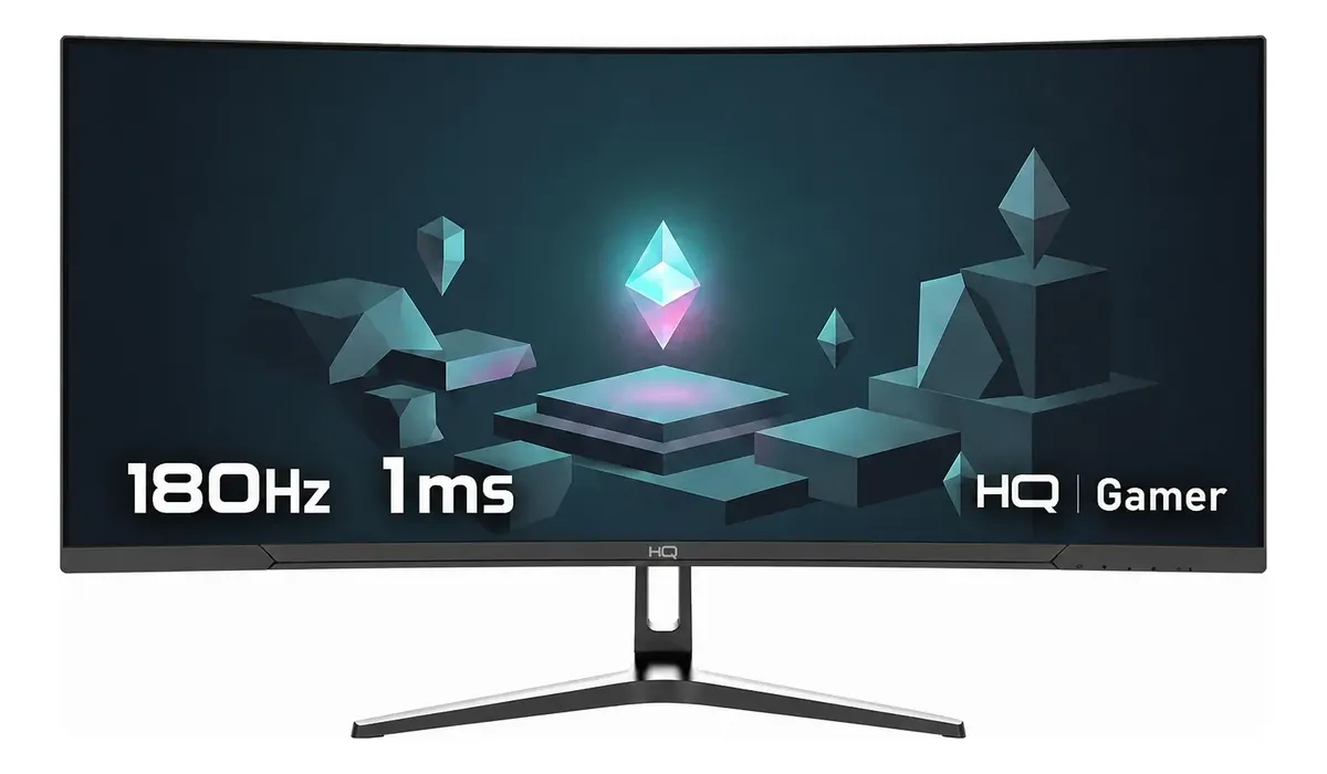 Monitor Gamer Ultrawide Qhd Hq 34 Curvo 1ms 180hz Hq34c180 Hq34c180 Preto 127/220v