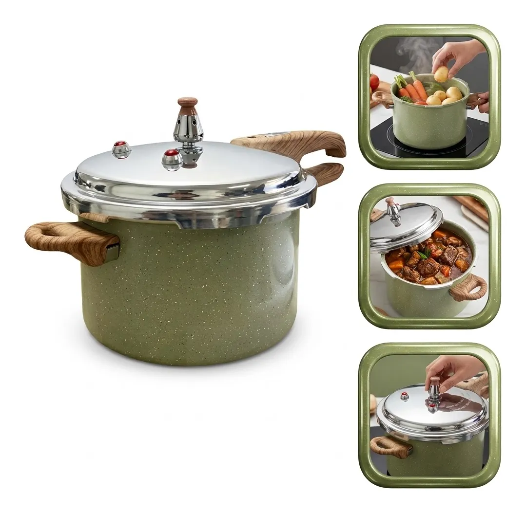 Panela De Pressão Fratelli Max Chef Wood 4,2l Indução Verde