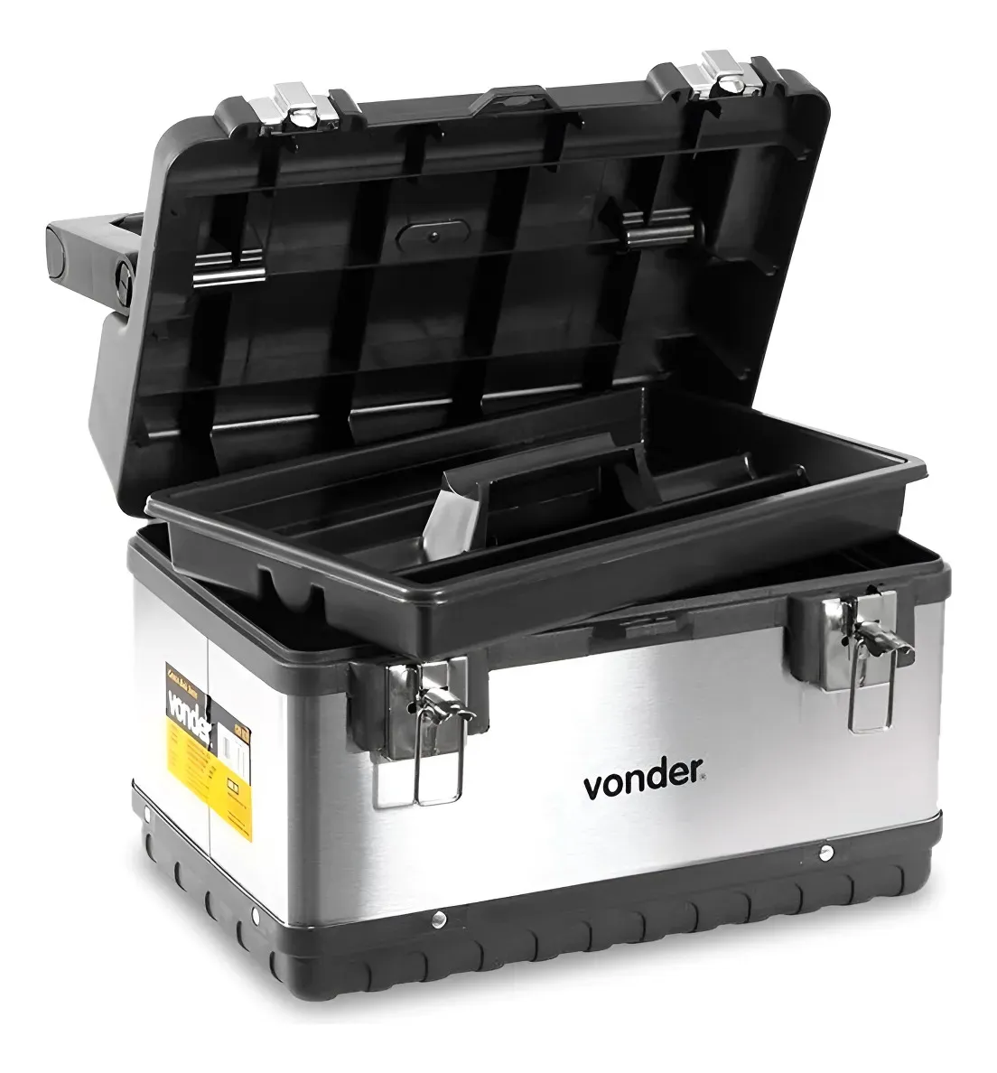 Caixa De Ferramentas Baú Vonder CBI 020 De Plástico e aço inox tipo 430 Com Bandeja 20kg