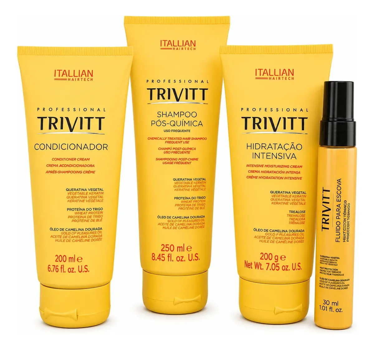 Kit Trivitt Shampoo Condicionador Máscara Fluido Brinde
