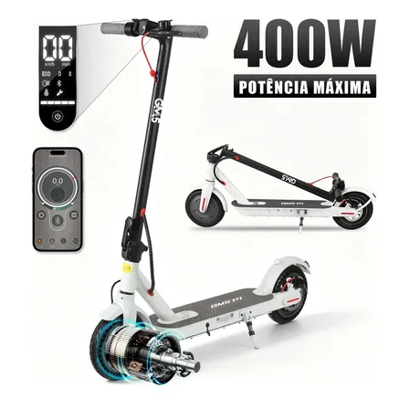 Patinete Elétrico Honeywhale P1-3 De 400w, Dobrável Para Adultos E Jovens, Com 22 Km De Autonomia E Rodas De 8.5 Branco