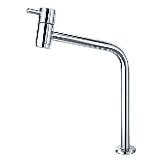 Torneira Para Banheiro Bica Alta Aço Inox Cromado Para Cuba De Apoio Ou Sobrepor Em Bancada Mesa Lavabo Acionamento Superior E Acabamento Espelhado De Alta Qualidade Agua Fria Fc-133 Via Flix