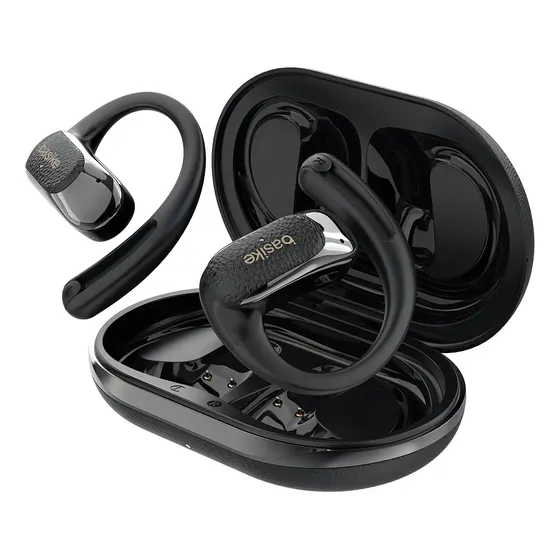 Basike Fone De Ouvido Bluetooth 5.4 Esportes Som Estéreo Tws Cor Preto
