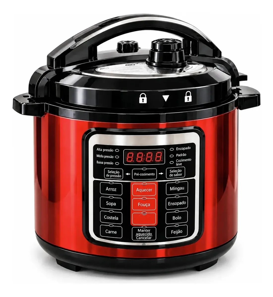 Panela De Pressão Elétrica 6 Litros Digital Com Timer Vermelho 127v 60hz