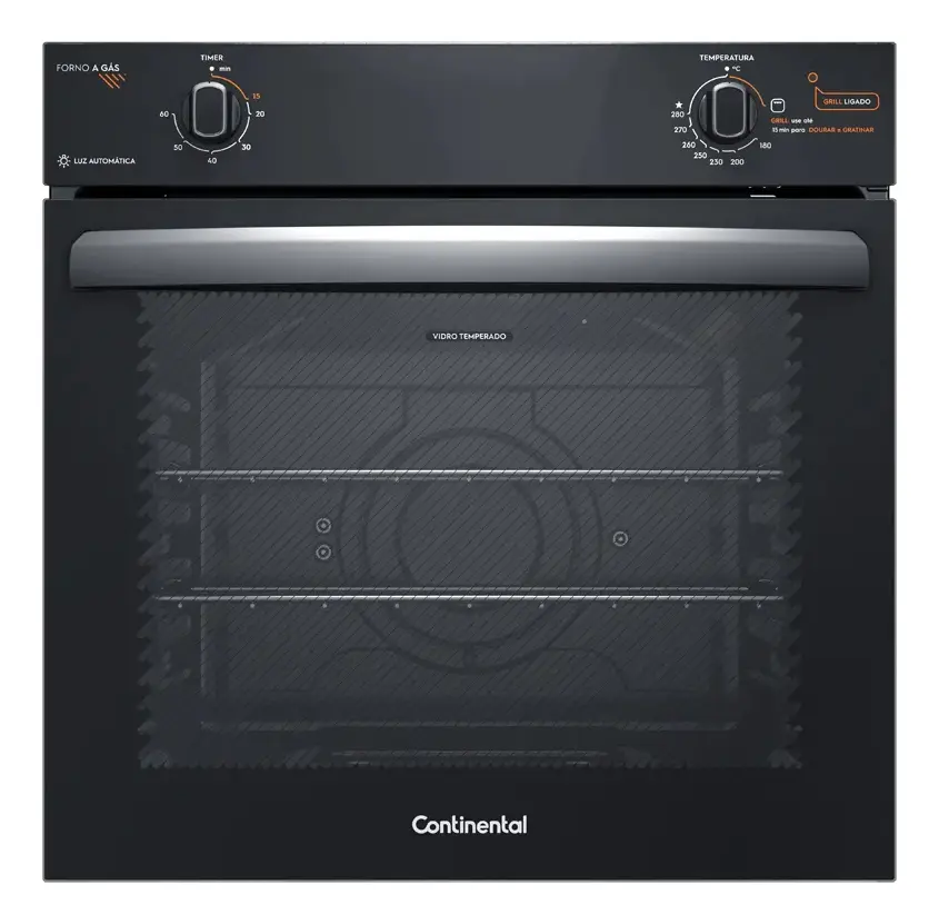 Forno de embutir a gás Continental OC8GM cor preto