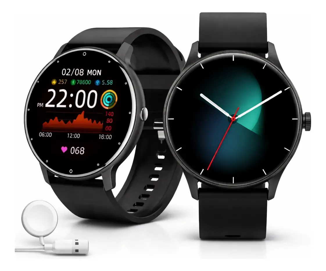 Relógio Inteligente Smartwatch Redondo Peje Gps Strava Origi Preto Casual