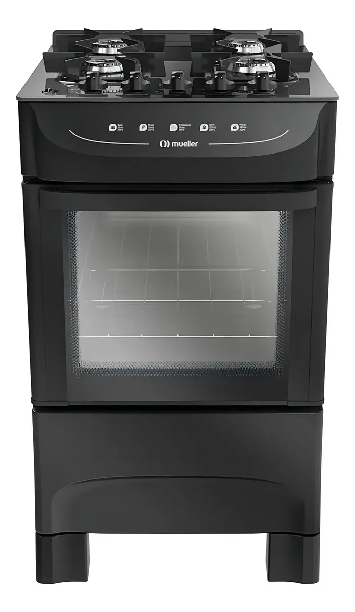 Fogão De Pé Mueller Mfv4bb 4b Gás/elétrico 4 Queimadores Cor Preta Preto