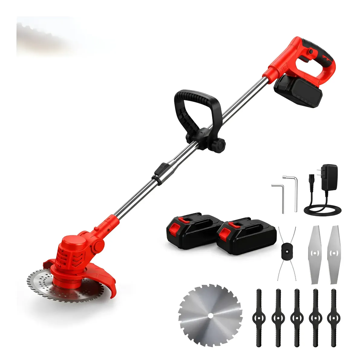 Aparador De Grama Elétrico A Bateria 48v Roçadeira Portátil 127/220v Vermelho