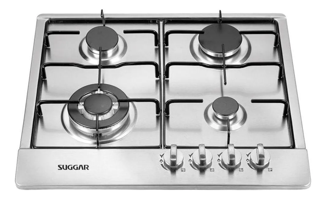 Cooktop A Gás Suggar Fg4134ix 4 Bocas Inox Bivolt Cinza Bivolt